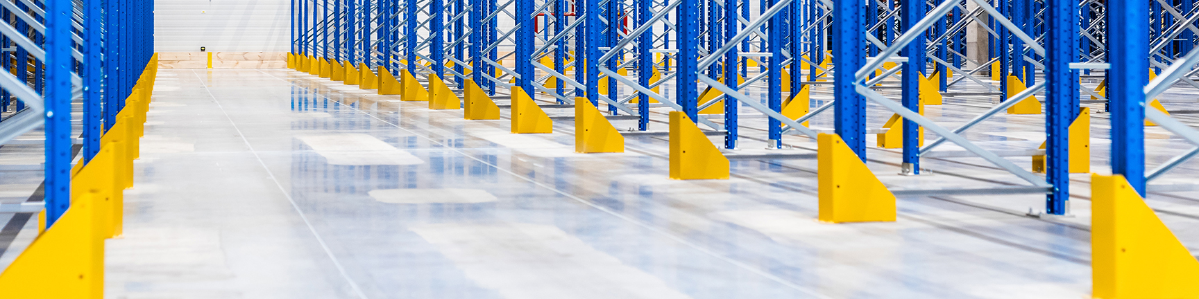 Warehouse blue yellow racks Warehouse blue yellow racks