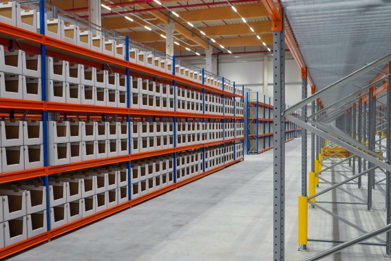 Racks in warehouse Racks in warehouse